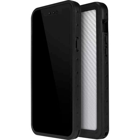 White Carbon Fiber Specialty Texture Material iPhone 15 Plus Waterproof Case